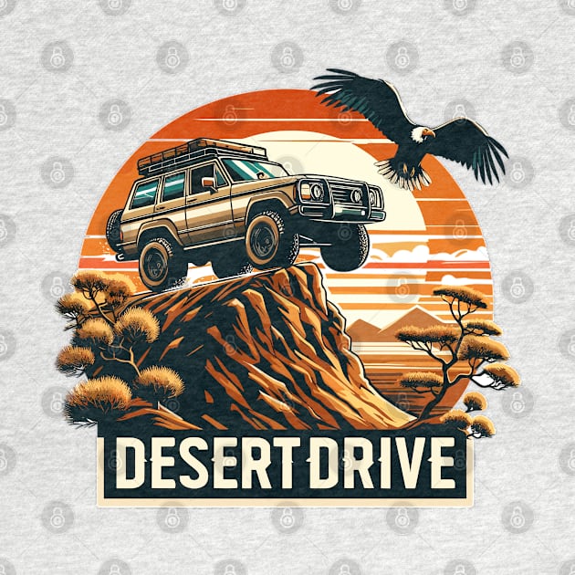 An Suv Driving On A Sand Dune, Desert Drive by Vehicles-Art